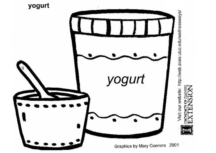 Kleurplaat yoghurt