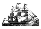 Kleurplaat zeilschip
