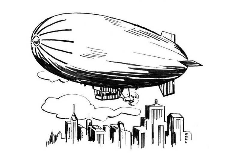 Kleurplaat zeppelin