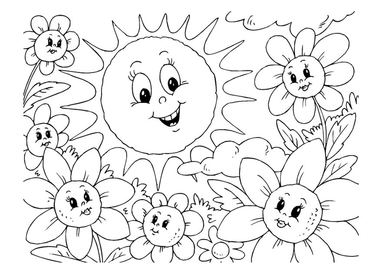 Kleurplaat zomer