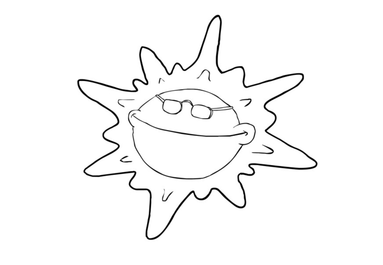 Kleurplaat zon