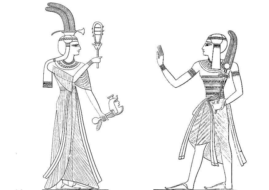 Kleurplaat zoon en dochter van Ramses 2