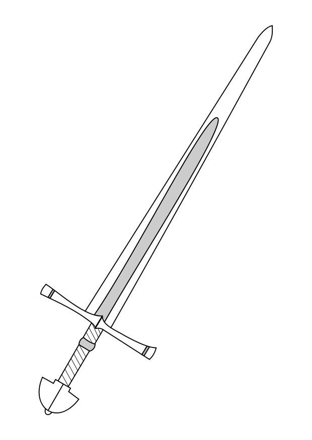 Kleurplaat zwaard