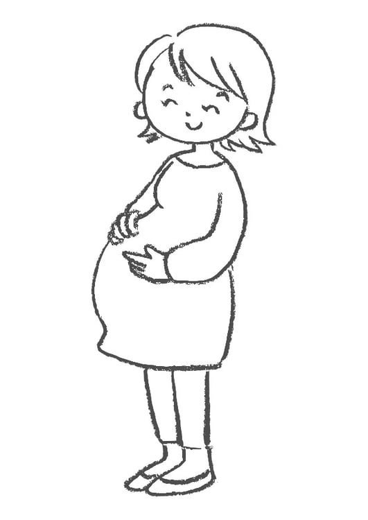 Kleurplaat zwanger